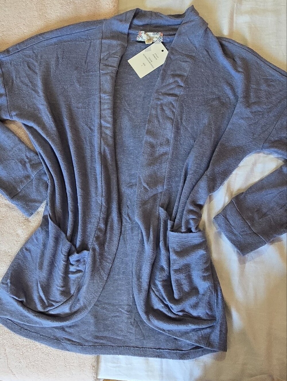 Pink Rose Lavender Blue Open-Front Women’s Cardigan Sweater